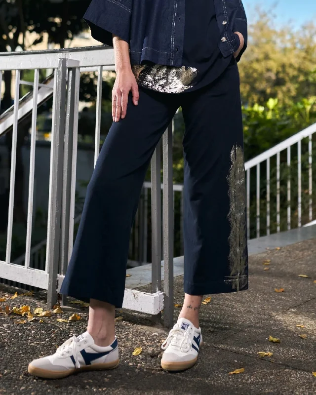 Denver Cropped Pants, Navy Classic Chino Pants