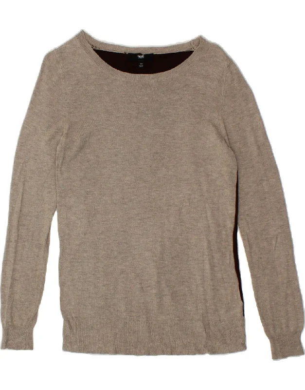 MOSSIMO Womens Boat Neck Jumper Sweater UK 12 Medium Brown Colourblock Cable Knit Ribbed Knit Lace Knit MOSSIMO Womens Boat Neck Jumper Sweater UK 12 Medium Brown Colourblock Cable Knit Ribbed Knit Lace Knit