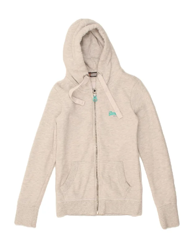SUPERDRY Womens Zip Hoodie Sweater UK 6 XS Grey Flecked Cotton Jersey Fabric Tulle Fabric Batik Fabric SUPERDRY Womens Zip Hoodie Sweater UK 6 XS Grey Flecked Cotton Jersey Fabric Tulle Fabric Batik Fabric