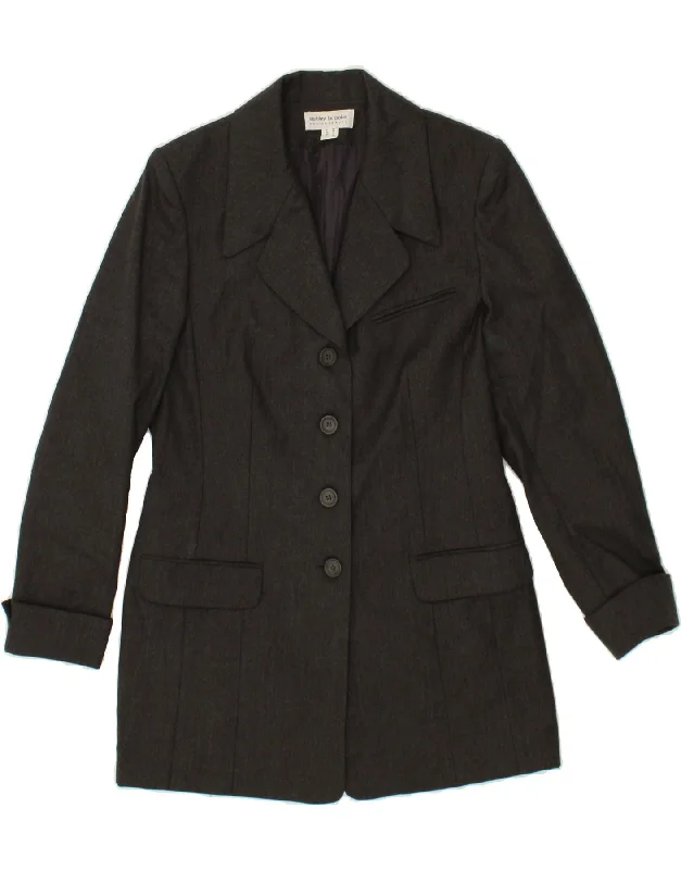 ASHLEY BROOKE Womens Longline 4 Button Blazer Jacket UK 12 Medium Grey Denim Jacket Leather Jacket Suede Jacket ASHLEY BROOKE Womens Longline 4 Button Blazer Jacket UK 12 Medium Grey Denim Jacket Leather Jacket Suede Jacket