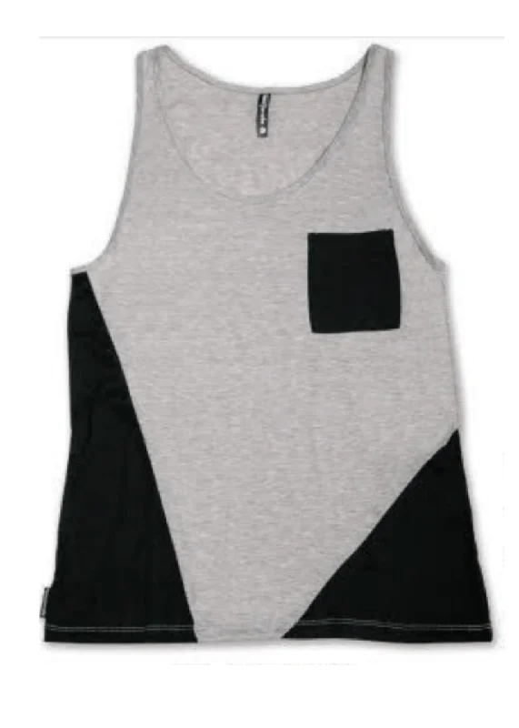 ON SALE Asymmetrical Color Block Unisex Tank Top lime green tank
