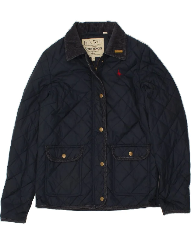 JACK WILLS Womens Quilted Jacket UK 10 Small Navy Blue Chenille Fabric Brocade Fabric Lace Fabric JACK WILLS Womens Quilted Jacket UK 10 Small Navy Blue Chenille Fabric Brocade Fabric Lace Fabric