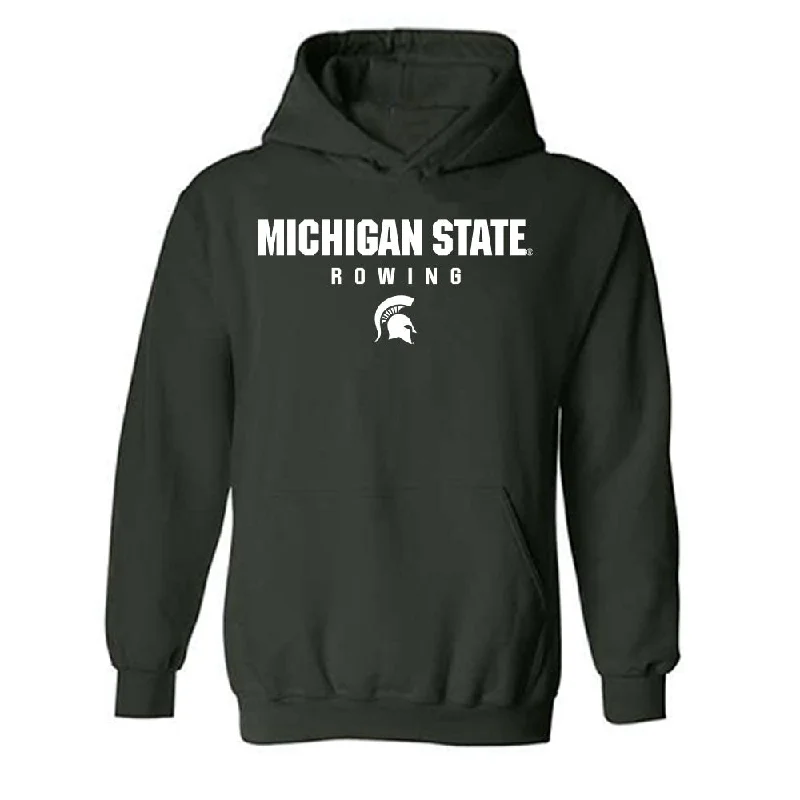 Michigan State - NCAA Women's Rowing : Ella McKenzie - Classic Shersey Hooded Sweatshirt Hoodie with Ribbed Neckline Snug Warm Michigan State - NCAA Women's Rowing : Ella McKenzie - Classic Shersey Hooded Sweatshirt Hoodie with Ribbed Neckline Snug Warm