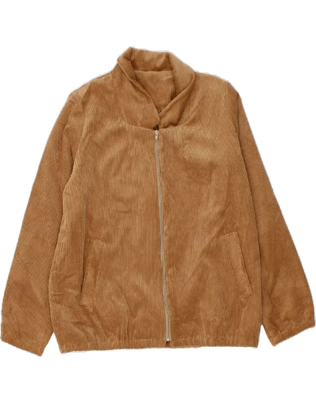 VINTAGE Womens Corduroy Jacket UK 14 Large Brown Polyester Striped Jacket Polka Dot Jacket Floral Jacket VINTAGE Womens Corduroy Jacket UK 14 Large Brown Polyester Striped Jacket Polka Dot Jacket Floral Jacket