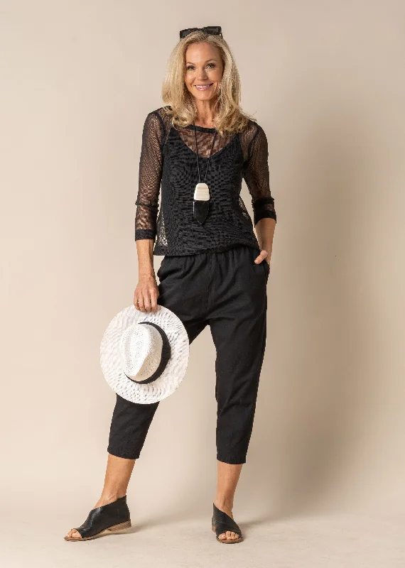 Hattie Pant in Onyx Trendy High-Waist Trousers