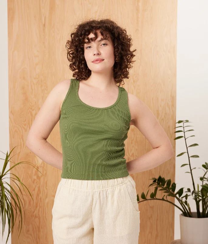 Garnet Tank - Leaf Green flirty tank top