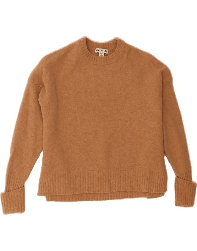 WHISTLES Womens Crew Neck Jumper Sweater UK 10 Small Beige Wool Handmade Hand-knitted Hand-woven WHISTLES Womens Crew Neck Jumper Sweater UK 10 Small Beige Wool Handmade Hand-knitted Hand-woven