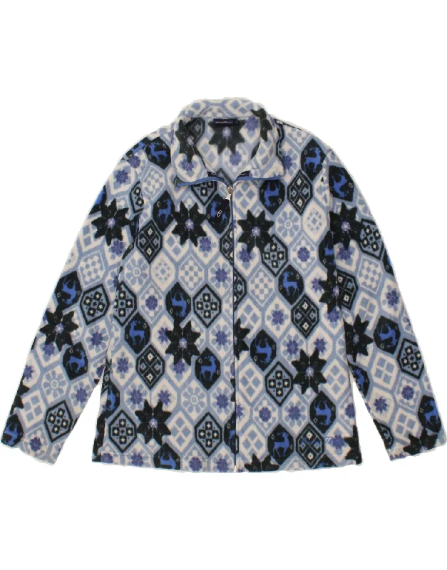 CONTE OF FLORENCE Womens Fleece Jacket UK 14 Medium Blue Fair Isle Anorak Shell Jacket Lightweight Jacket CONTE OF FLORENCE Womens Fleece Jacket UK 14 Medium Blue Fair Isle Anorak Shell Jacket Lightweight Jacket