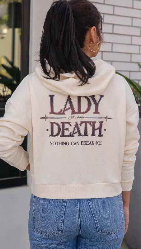 Lady Death - Officially Licensed ACOTAR Hoodie Hoodie with Hem Fringe Bohemian Relaxed Lady Death - Officially Licensed ACOTAR Hoodie Hoodie with Hem Fringe Bohemian Relaxed