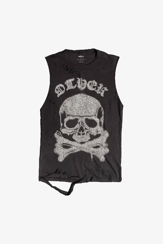 Graffiti Skull & Crossbones Thrasher Tank essential tank top