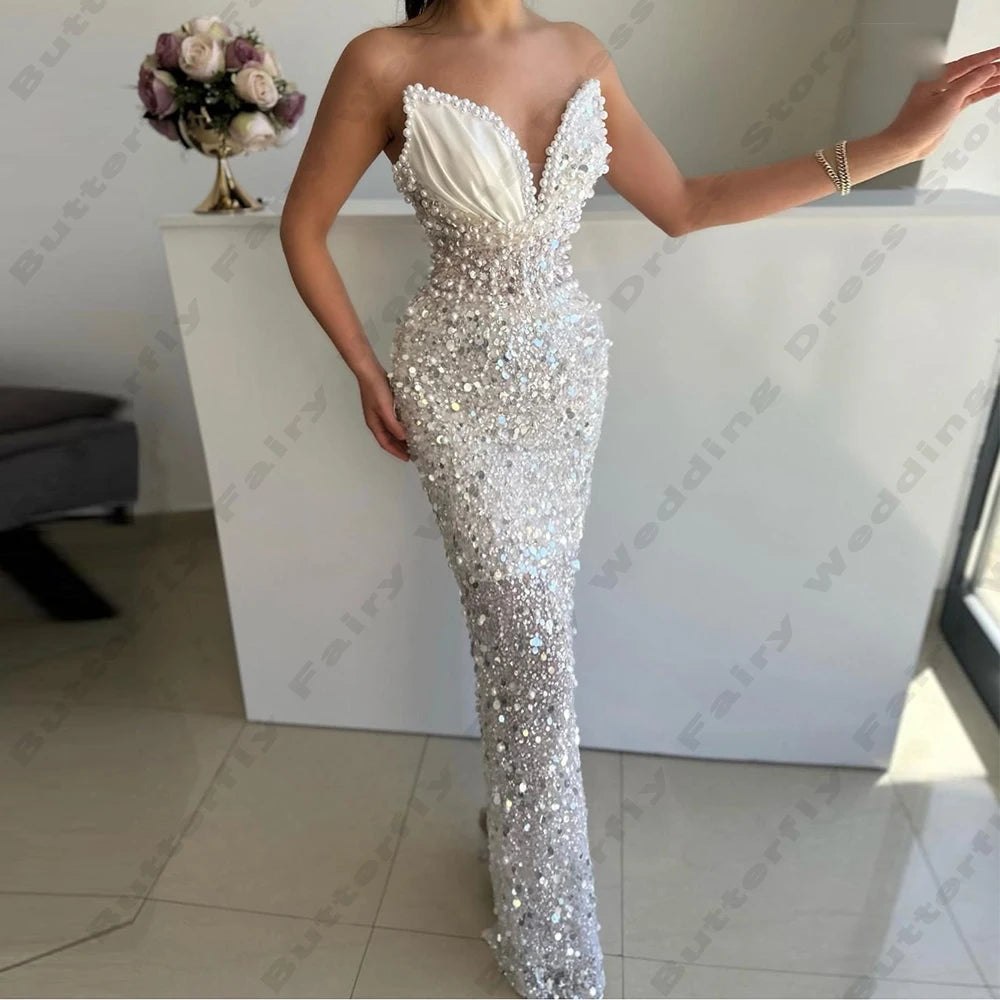 Wjczt Vintage Women's Evening Dresses Sexy V-Neck Mermaid Sleeveless Princess Prom Gowns Fashion Celebrity Party 2024 Vestidos Tunics Luxurious premium Wjczt Vintage Women's Evening Dresses Sexy V-Neck Mermaid Sleeveless Princess Prom Gowns Fashion Celebrity Party 2024 Vestidos Tunics Luxurious premium