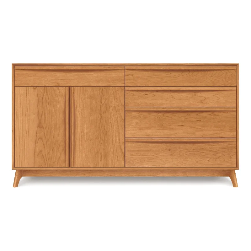 Catalina 4 Drawers on Right, 1 Drawer Over 2 Doors on Left Dresser Shift Classic Vintage