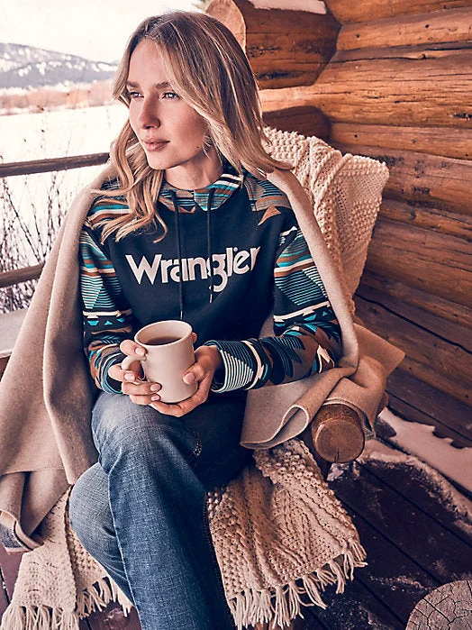 Wrangler Cowgal Hoodie Hoodie with Velcro Closure Adjustable Secure
