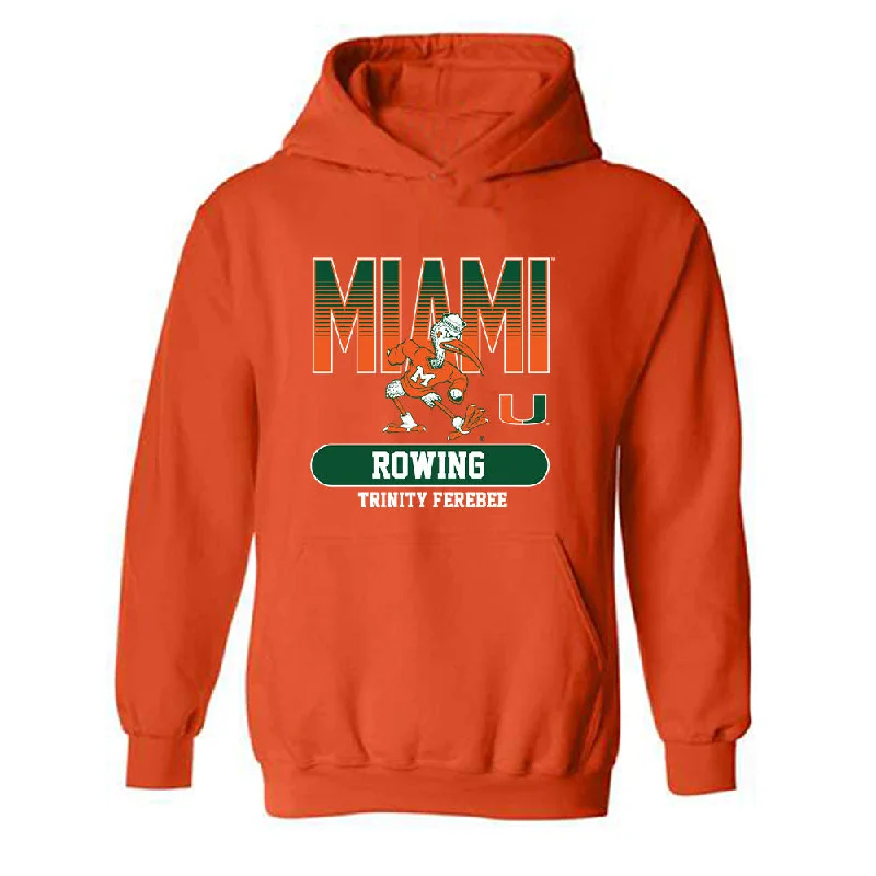 Miami - NCAA Women's Rowing : Trinity Ferebee - Classic Fashion Shersey Hooded Sweatshirt Hoodie with Color Block Contrast Stylish Miami - NCAA Women's Rowing : Trinity Ferebee - Classic Fashion Shersey Hooded Sweatshirt Hoodie with Color Block Contrast Stylish