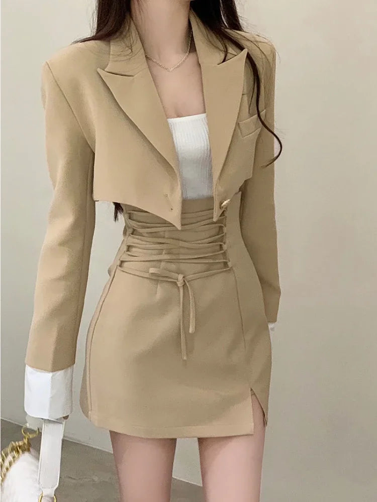 2 Piece Dress Set Women Casual Y2k Crop Tops Elegant Jacket Coats + Mini Skirts Korean Fashion Suits 2024 Spring Blazers Dress Toggled Jacket Drawstring Jacket Belted Jacket 2 Piece Dress Set Women Casual Y2k Crop Tops Elegant Jacket Coats + Mini Skirts Korean Fashion Suits 2024 Spring Blazers Dress Toggled Jacket Drawstring Jacket Belted Jacket