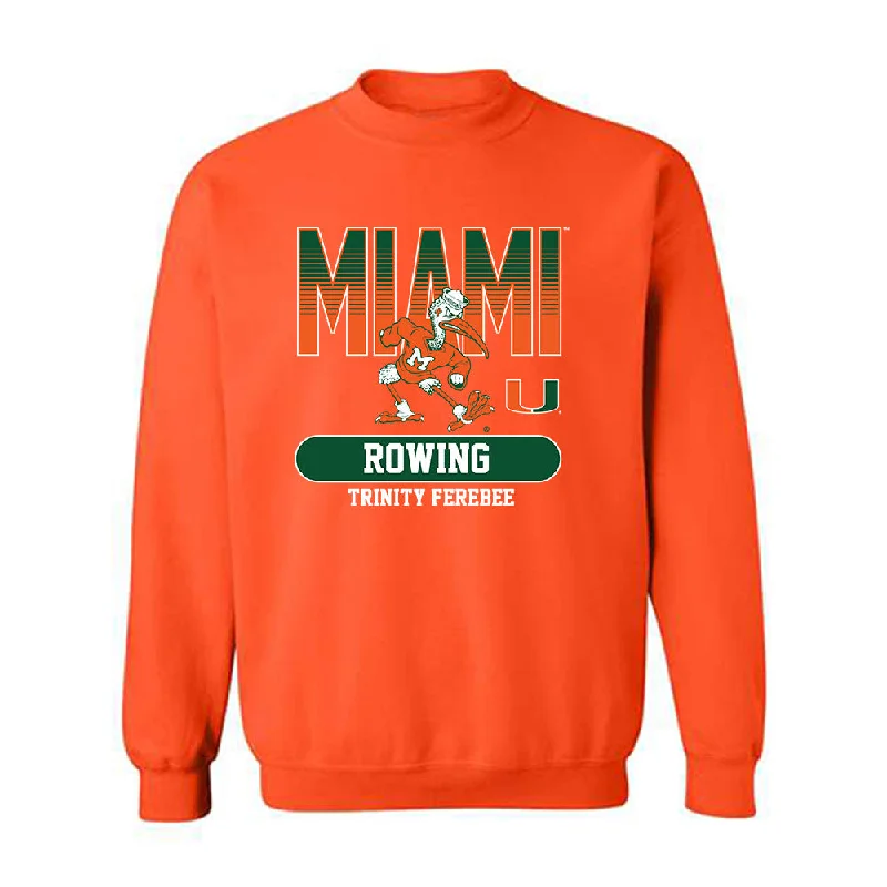 Miami - NCAA Women's Rowing : Trinity Ferebee - Classic Fashion Shersey Crewneck Sweatshirt Hoodie with Strings Custom Fit Adjustable Miami - NCAA Women's Rowing : Trinity Ferebee - Classic Fashion Shersey Crewneck Sweatshirt Hoodie with Strings Custom Fit Adjustable
