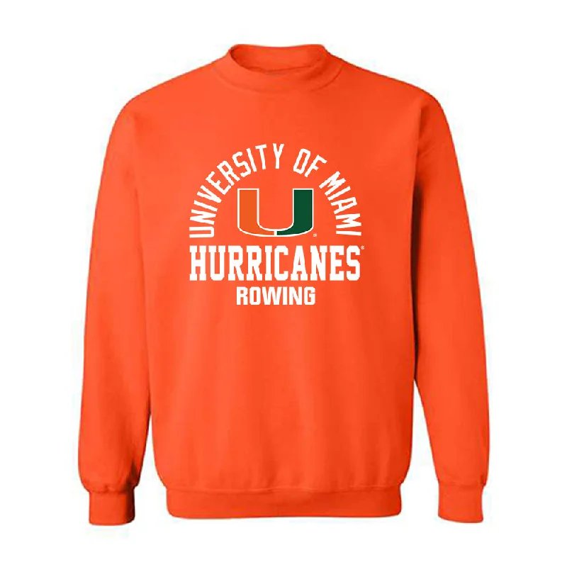 Miami - NCAA Women's Rowing : Trinity Ferebee - Classic Shersey Crewneck Sweatshirt Hoodie with Embroidery Detailed Premium Miami - NCAA Women's Rowing : Trinity Ferebee - Classic Shersey Crewneck Sweatshirt Hoodie with Embroidery Detailed Premium