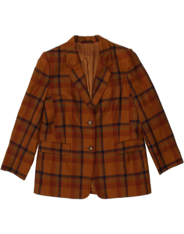 MARINA RINALDI Womens 2 Button Blazer Jacket Size 23 Medium Brown Plaid Plaid Jacket Tartan Jacket Houndstooth Jacket MARINA RINALDI Womens 2 Button Blazer Jacket Size 23 Medium Brown Plaid Plaid Jacket Tartan Jacket Houndstooth Jacket