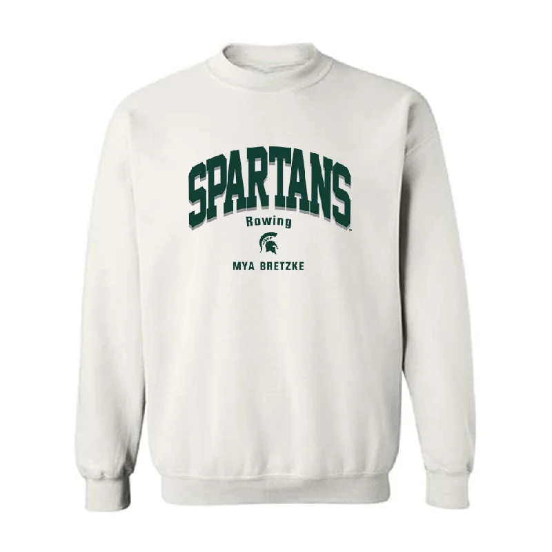 Michigan State - NCAA Women's Rowing : Mya Bretzke - Classic Fashion Shersey Crewneck Sweatshirt Hoodie with Neon Bright Vibrant Michigan State - NCAA Women's Rowing : Mya Bretzke - Classic Fashion Shersey Crewneck Sweatshirt Hoodie with Neon Bright Vibrant