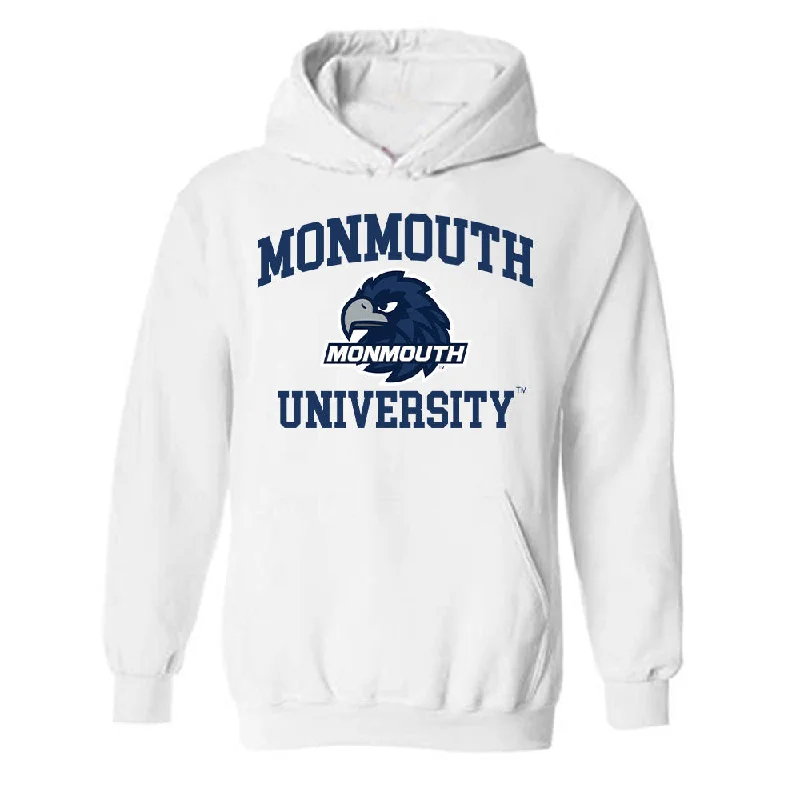 Monmouth - NCAA Women's Rowing : Madalyne Brennan - Classic Fashion Shersey Hooded Sweatshirt Hoodie with Belted Waist Structured Tailored Monmouth - NCAA Women's Rowing : Madalyne Brennan - Classic Fashion Shersey Hooded Sweatshirt Hoodie with Belted Waist Structured Tailored