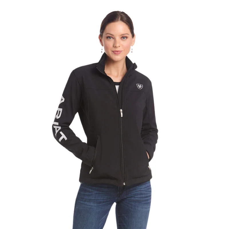 ARIAT WOMEN'S NEW TEAM SOFTSHELL JACKET BLACK - 10019206 Herringbone Jacket Checkered Jacket Solid Jacket ARIAT WOMEN'S NEW TEAM SOFTSHELL JACKET BLACK - 10019206 Herringbone Jacket Checkered Jacket Solid Jacket
