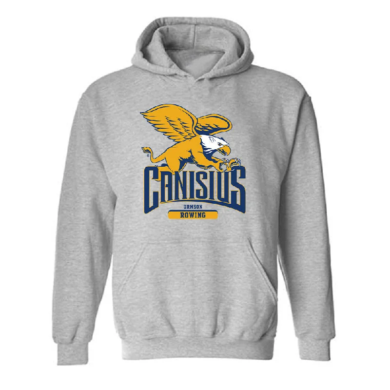 Canisius - NCAA Women's Rowing : Brooke Urmson - Classic Fashion Shersey Hooded Sweatshirt Hoodie with Hem Raw Edge Edgy Unfinished Canisius - NCAA Women's Rowing : Brooke Urmson - Classic Fashion Shersey Hooded Sweatshirt Hoodie with Hem Raw Edge Edgy Unfinished