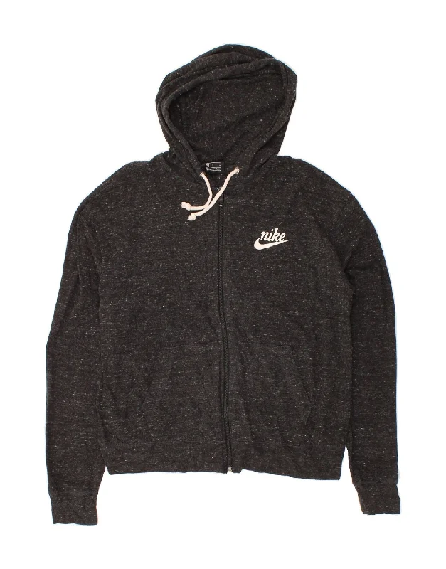 NIKE Womens Zip Hoodie Sweater UK 14 Medium Grey Flecked Cotton Sweater Knitwear Pullover NIKE Womens Zip Hoodie Sweater UK 14 Medium Grey Flecked Cotton Sweater Knitwear Pullover