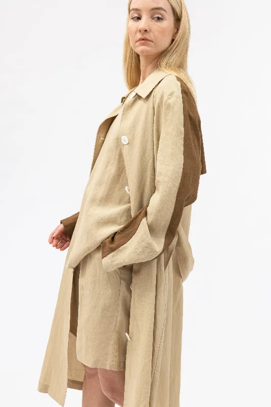 Bamboo Color Blocked Linen Long Shirt Jacket Insulated Jacket Fitted Jacket Loose Jacket Bamboo Color Blocked Linen Long Shirt Jacket Insulated Jacket Fitted Jacket Loose Jacket