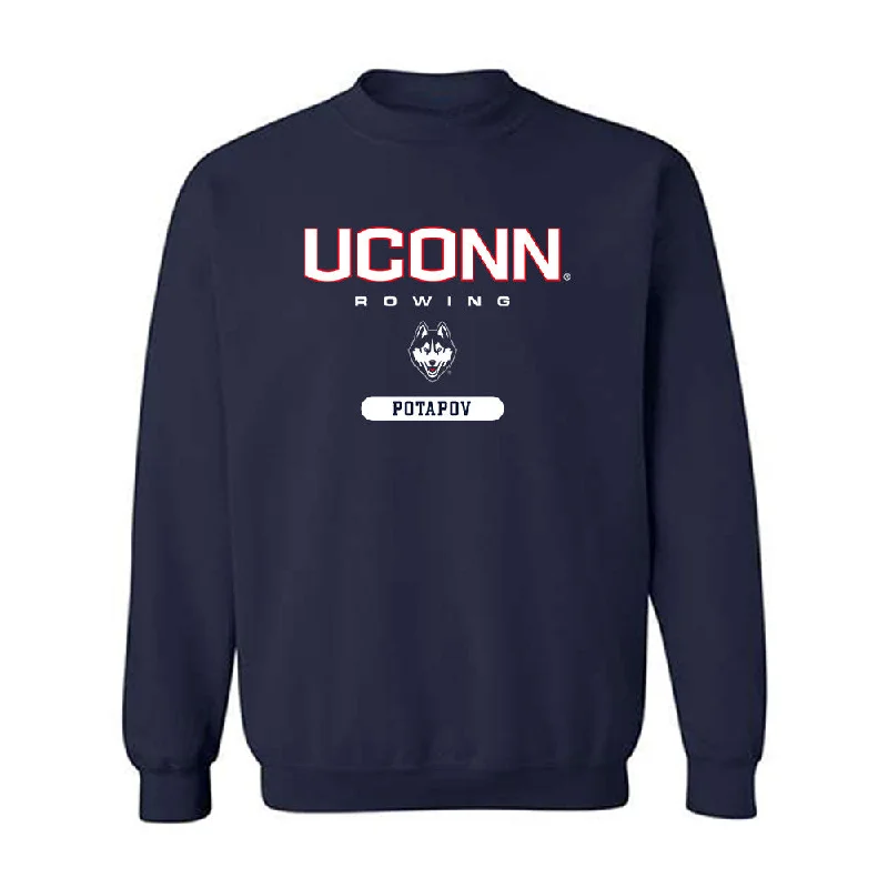 UConn - NCAA Women's Rowing : Daria Potapov - Classic Shersey Crewneck Sweatshirt Hoodie with Hem Contrast Bold Stylish UConn - NCAA Women's Rowing : Daria Potapov - Classic Shersey Crewneck Sweatshirt Hoodie with Hem Contrast Bold Stylish