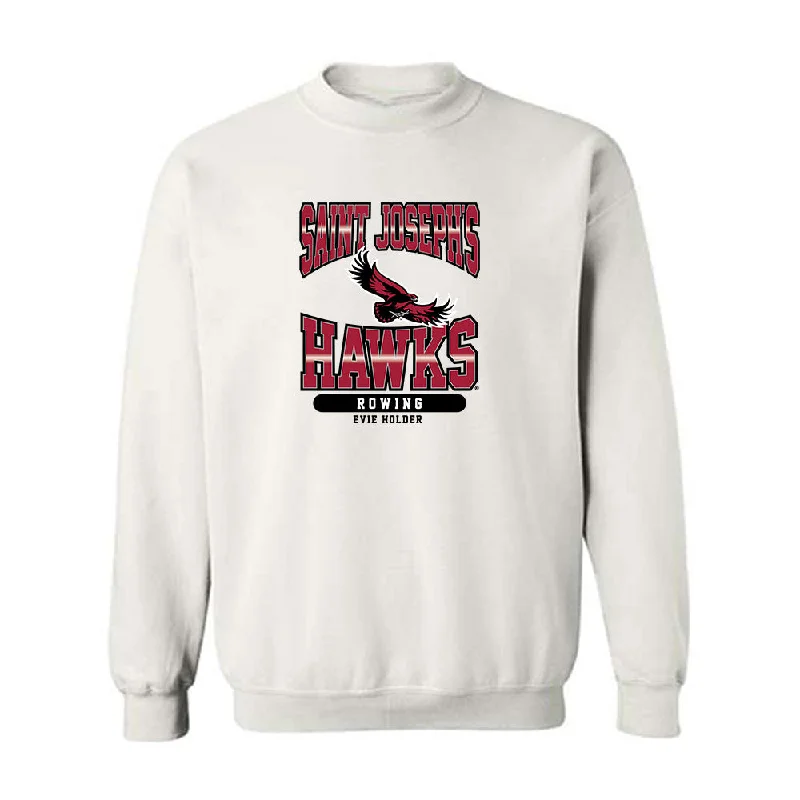 St. Joe's - NCAA Women's Rowing : Evie Holder - Sport Shersey Crewneck Sweatshirt Hoodie with Fur Luxurious Winter St. Joe's - NCAA Women's Rowing : Evie Holder - Sport Shersey Crewneck Sweatshirt Hoodie with Fur Luxurious Winter