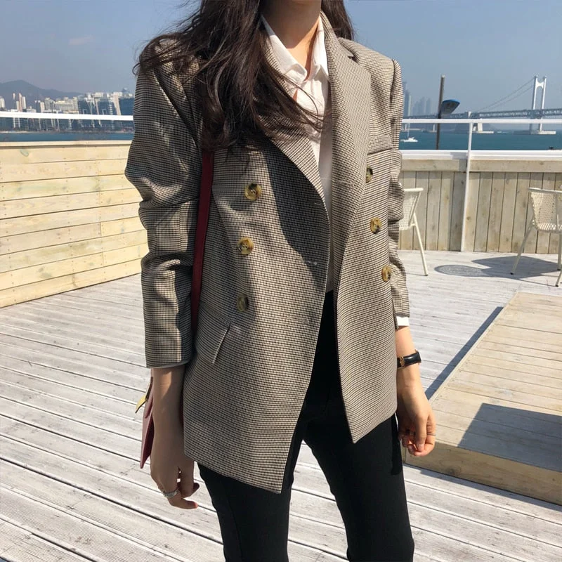 Blazer Women Spring-Autumn Vintage Tweed Suits Jackets Denim Jacket Leather Jacket Suede Jacket Blazer Women Spring-Autumn Vintage Tweed Suits Jackets Denim Jacket Leather Jacket Suede Jacket