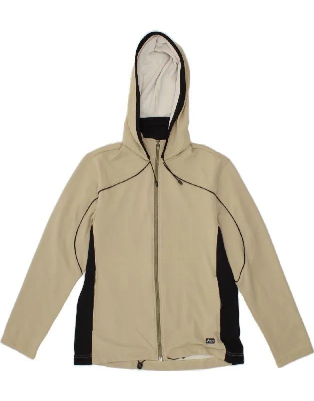 ASICS Womens Hooded Tracksuit Top Jacket UK 18 Medium Khaki Colourblock Cardigan Sweater Pullover ASICS Womens Hooded Tracksuit Top Jacket UK 18 Medium Khaki Colourblock Cardigan Sweater Pullover