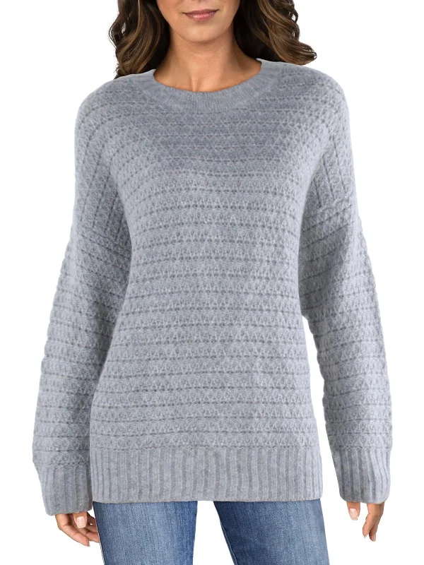 Womens Pintelle Metallic Crewneck Sweater Nylon Fabric Polyester Fabric Spandex Fabric Womens Pintelle Metallic Crewneck Sweater Nylon Fabric Polyester Fabric Spandex Fabric