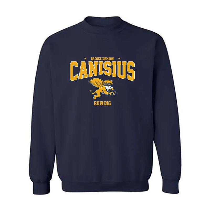 Canisius - NCAA Women's Rowing : Brooke Urmson - Classic Fashion Shersey Crewneck Sweatshirt Hoodie with Hem Embroidery Detailed Premium Canisius - NCAA Women's Rowing : Brooke Urmson - Classic Fashion Shersey Crewneck Sweatshirt Hoodie with Hem Embroidery Detailed Premium