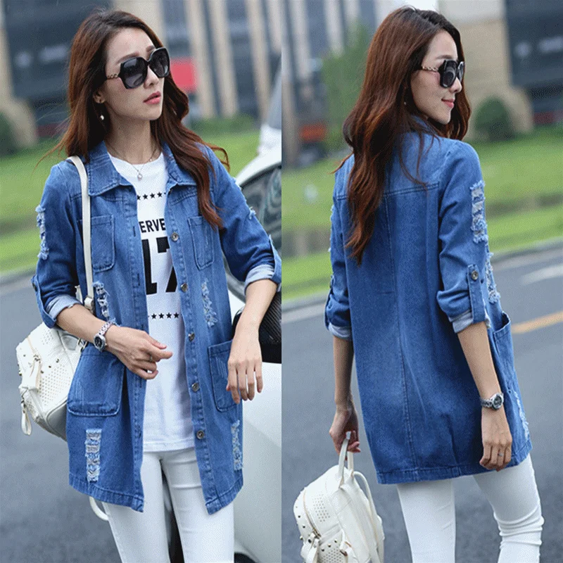 Bigsweety Basic Long Jeans Coats Women Femme Jackets Casacos Feminino Cardigan Sweater Pullover Bigsweety Basic Long Jeans Coats Women Femme Jackets Casacos Feminino Cardigan Sweater Pullover