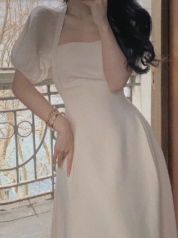 Wjczt Women's Summer Elegant Casual Halter Midi White Dress Short Sleeve A-Line Party Black Vestidos Female Fashion Evening Clothes Turtleneck Neckline Stylish