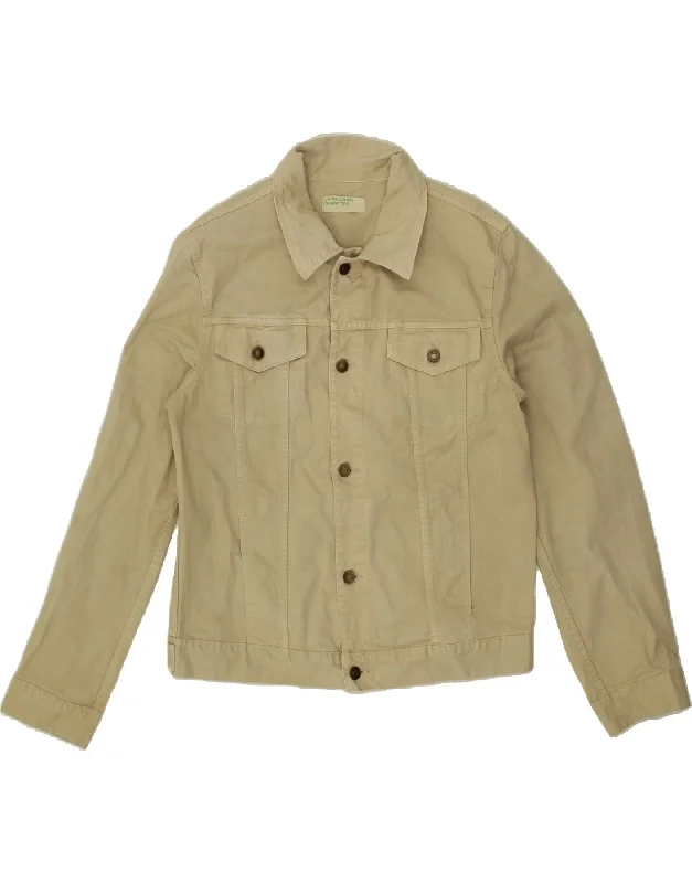 BENETTON Womens Denim Jacket UK 16 Large Beige Cotton Quilted Jacket Puffer Jacket Insulated Jacket BENETTON Womens Denim Jacket UK 16 Large Beige Cotton Quilted Jacket Puffer Jacket Insulated Jacket
