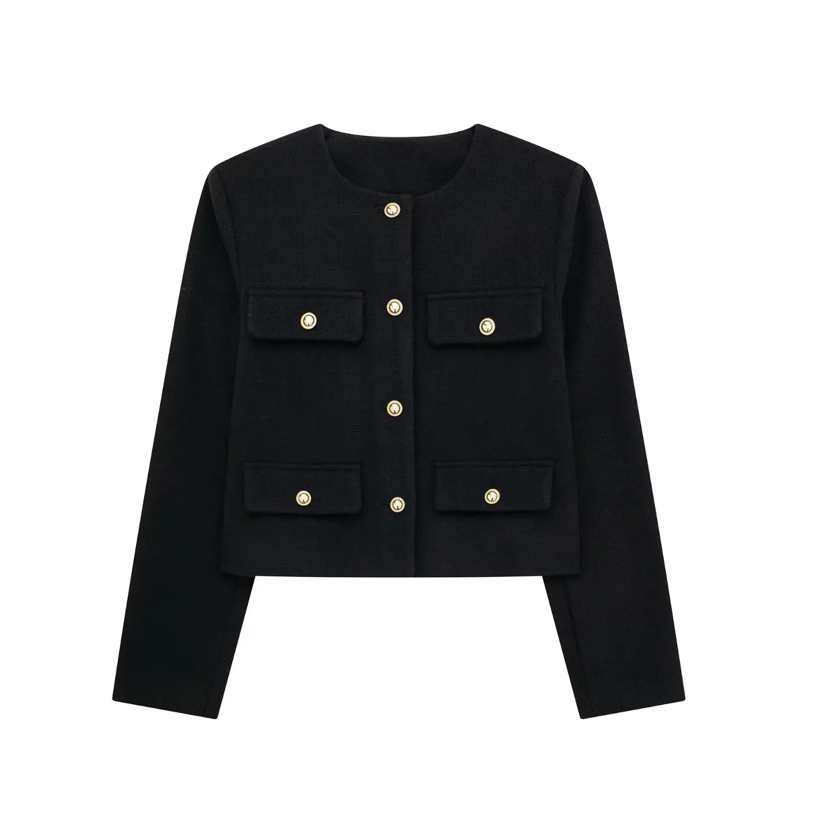 Spring Autunm Women Jacket Elegant Solid Coat Long Sleeve O Neck With Metal Buttons Female Fashion Casual Office Lady Outerwear Stand-Up Collar Roll-Neck Collar Turtle Neck Spring Autunm Women Jacket Elegant Solid Coat Long Sleeve O Neck With Metal Buttons Female Fashion Casual Office Lady Outerwear Stand-Up Collar Roll-Neck Collar Turtle Neck