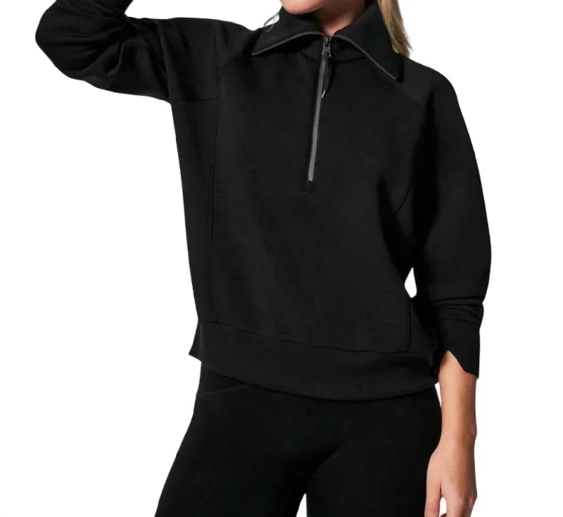 Airessential Half Zip Sweater In Very Black Fleece Fabric Down Fabric Feather Fabric Airessential Half Zip Sweater In Very Black Fleece Fabric Down Fabric Feather Fabric