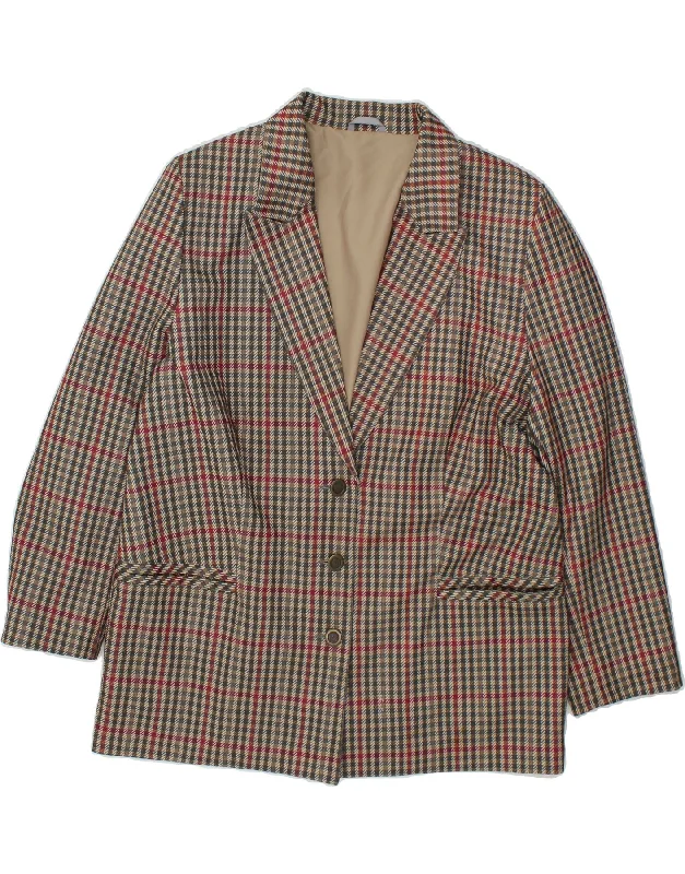 VINTAGE Womens 3 Button Blazer Jacket UK 18 XL Grey Houndstooth Polyester Corduroy Jacket Velvet Jacket Brocade Jacket VINTAGE Womens 3 Button Blazer Jacket UK 18 XL Grey Houndstooth Polyester Corduroy Jacket Velvet Jacket Brocade Jacket