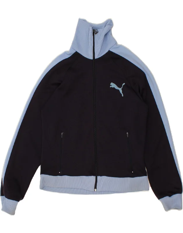 PUMA Womens Graphic Tracksuit Top Jacket UK 16 Large Navy Blue Colourblock One-Shoulder Jacket Off-the-Shoulder Jacket Asymmetrical Jacket PUMA Womens Graphic Tracksuit Top Jacket UK 16 Large Navy Blue Colourblock One-Shoulder Jacket Off-the-Shoulder Jacket Asymmetrical Jacket
