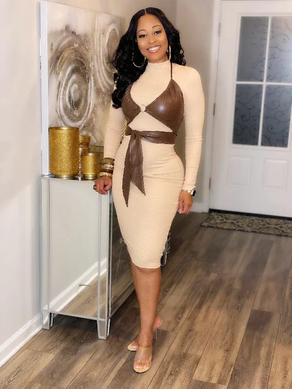 Stacked Dress in Brown Tunics Evening elegant