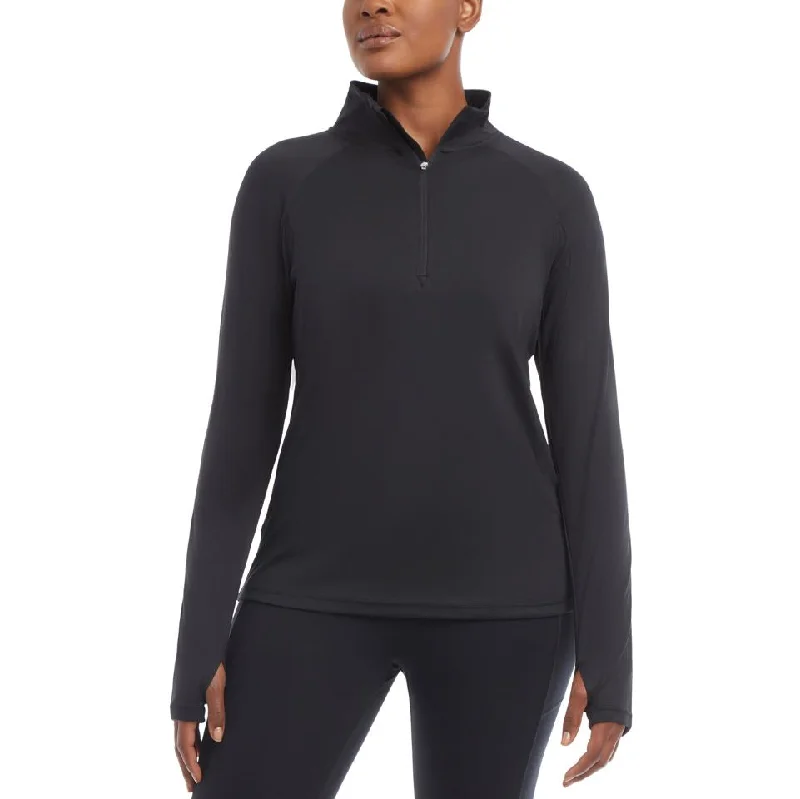 Jockey Womens Airbrush 1/4 Zip Jacket Front Pockets Side Pockets Patch Pockets