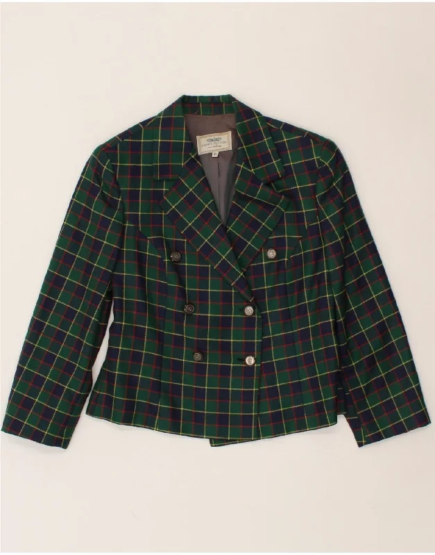 VINTAGE Womens 3/4 Sleeve Double Breasted Blazer Jacket IT 42 Medium Green Satin Fabric Silk Fabric Chiffon Fabric VINTAGE Womens 3/4 Sleeve Double Breasted Blazer Jacket IT 42 Medium Green Satin Fabric Silk Fabric Chiffon Fabric