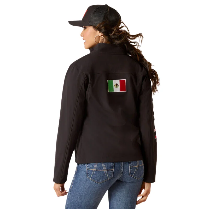 ARIAT WOMEN'S CLASSIC TEAM SOFTSHELL MEXICO JACKET -10031428 Striped Jacket Polka Dot Jacket Floral Jacket ARIAT WOMEN'S CLASSIC TEAM SOFTSHELL MEXICO JACKET -10031428 Striped Jacket Polka Dot Jacket Floral Jacket