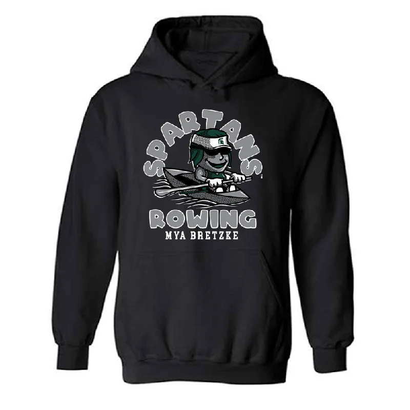 Michigan State - NCAA Women's Rowing : Mya Bretzke - Fashion Shersey Hooded Sweatshirt Hoodie with Monochrome Minimalist Simple Michigan State - NCAA Women's Rowing : Mya Bretzke - Fashion Shersey Hooded Sweatshirt Hoodie with Monochrome Minimalist Simple
