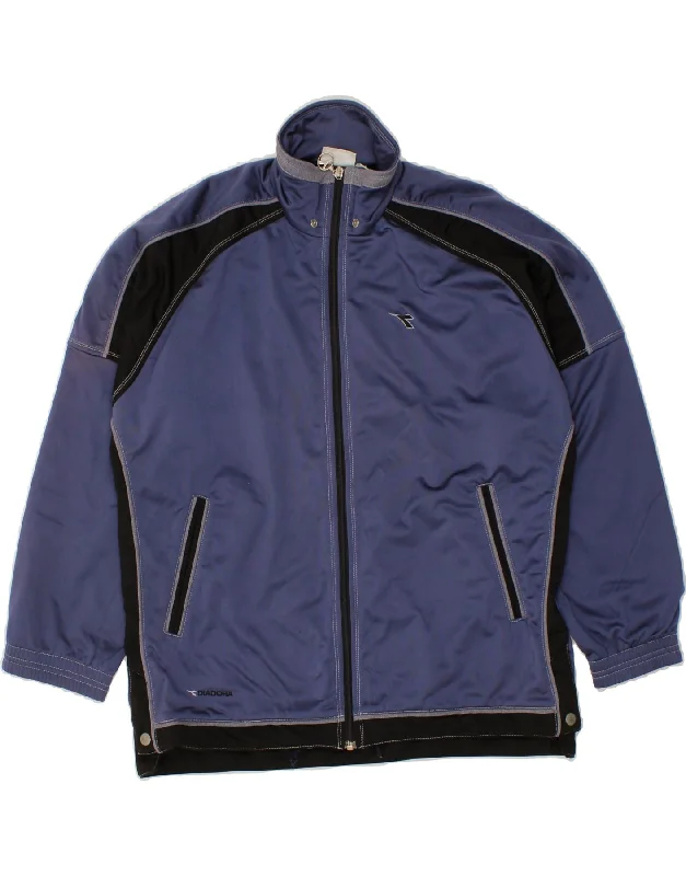 DIADORA Womens Oversized Tracksuit Top Jacket UK 12 Medium Navy Blue Oversized Jacket Tailored Jacket Straight Jacket DIADORA Womens Oversized Tracksuit Top Jacket UK 12 Medium Navy Blue Oversized Jacket Tailored Jacket Straight Jacket