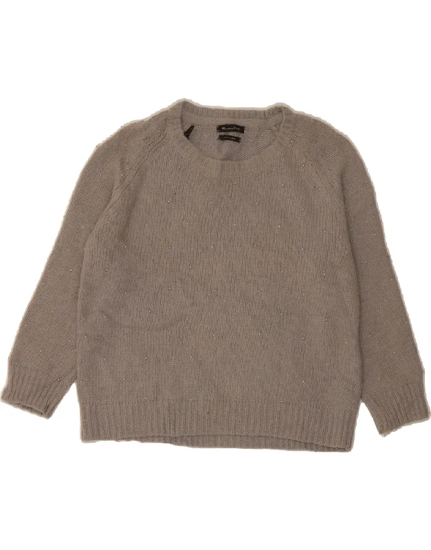Womens 3/4 Sleeve Crop Boat Neck Jumper Sweater UK 14 Medium Mesh Blend Leather Blend Suede Blend Womens 3/4 Sleeve Crop Boat Neck Jumper Sweater UK 14 Medium Mesh Blend Leather Blend Suede Blend