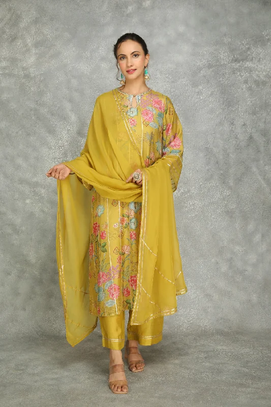 Mustard Green Printed Kurta With Pants And Dupatta Set Of 3 Comfortable Maternity Pants Mustard Green Printed Kurta With Pants And Dupatta Set Of 3 Comfortable Maternity Pants