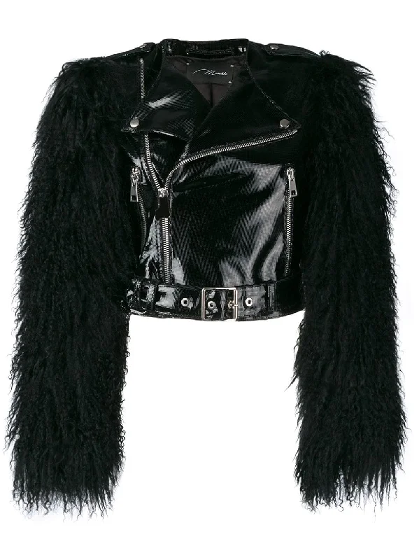 fur sleeved biker jacket Lace Jacket Ribbed Jacket Sequined Jacket